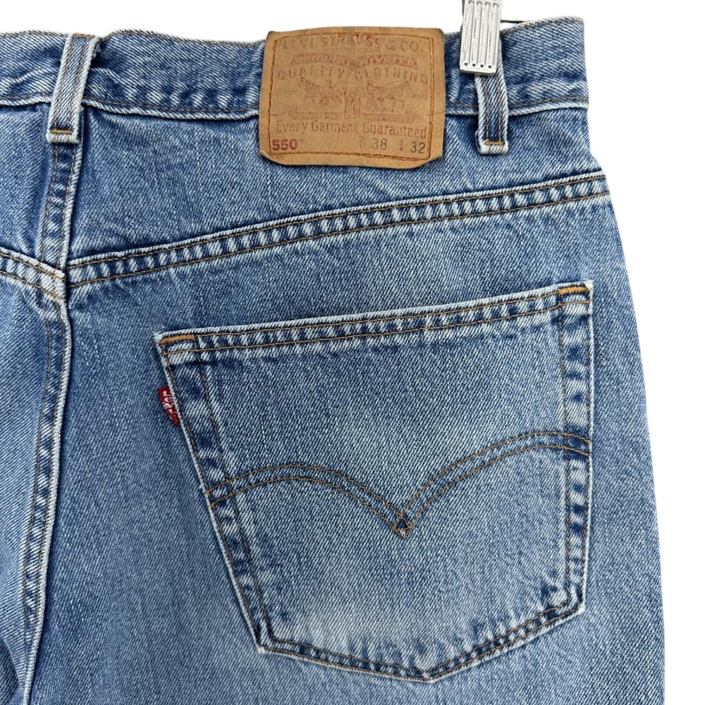 VTG 90s Levi's 550 Jeans Mens 36x31 Made in USA Light Wash Relaxed Fit Grunge - Picture 3 of 9